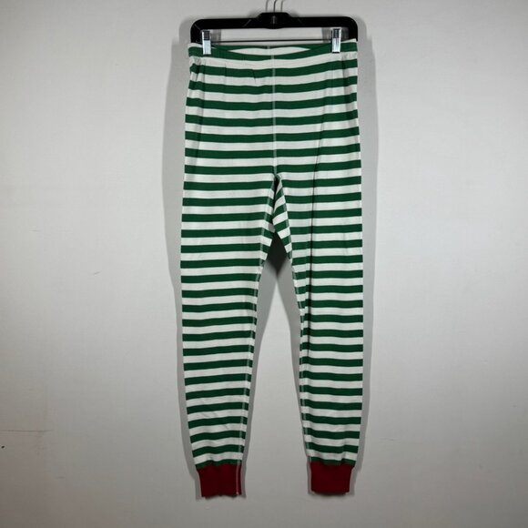 Hanna Andersson Green Stripe Pajama Set Size L Organic Cotton Comfy Sleepwear - Picture 7 of 15